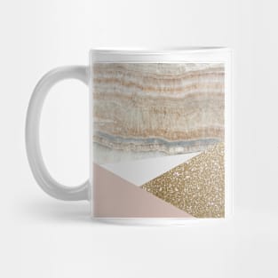 preppy minimalist geometric dusty pink triangles white marble Mug